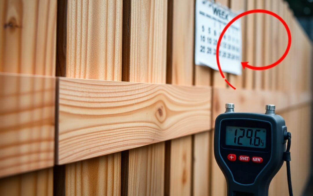 How long should I wait before staining a new fence